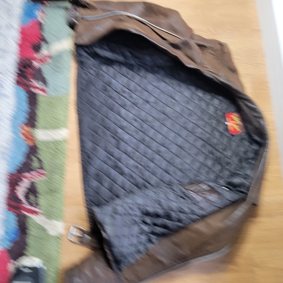 Vintage brown leather mens biker jacket size 50 xxl Sharp Fashions - Picture 5 of 11